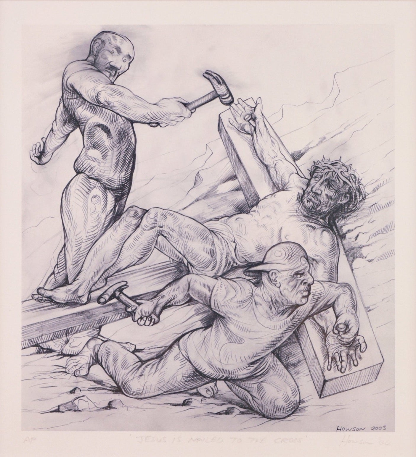 Jesus is nailed to the cross
